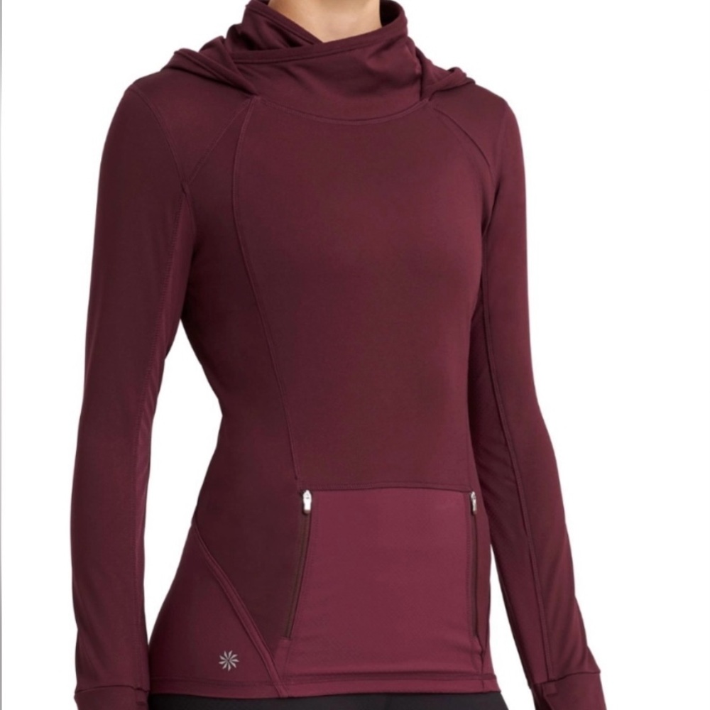Athleta Burgundy Plush Tech Hoodie Size Small